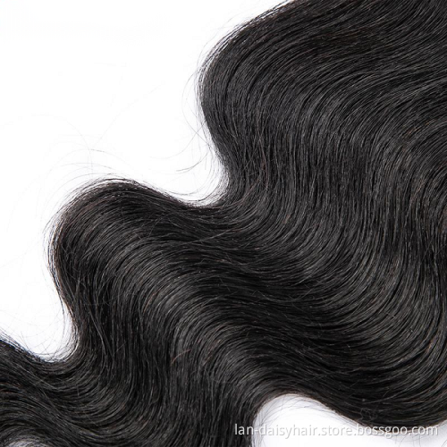 Brazilian Body Wave 4*4 Swiss Lace Closure Middle Part 8-20 Inch Natural Color Human Hair  bundles